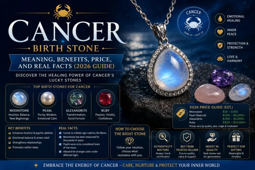 Cancer Birth Stone: Meaning, Benefits, Price, and Real Facts (2026 Guide)